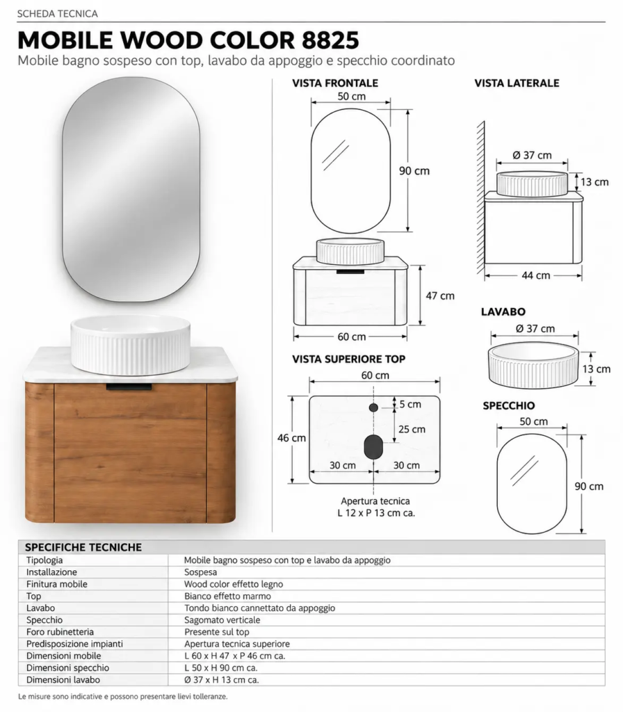 Scheda Tecnica Mobile Wood Color 8825