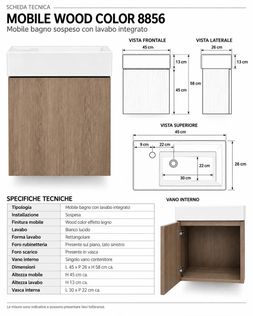 Scheda Tecnica Mobile Wood Color 8856
